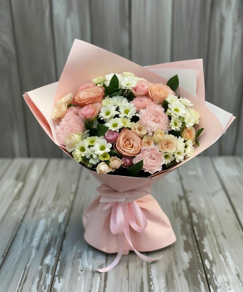 Букет цветов из: Гвоздики, Розы и Хризантемы в Преградном