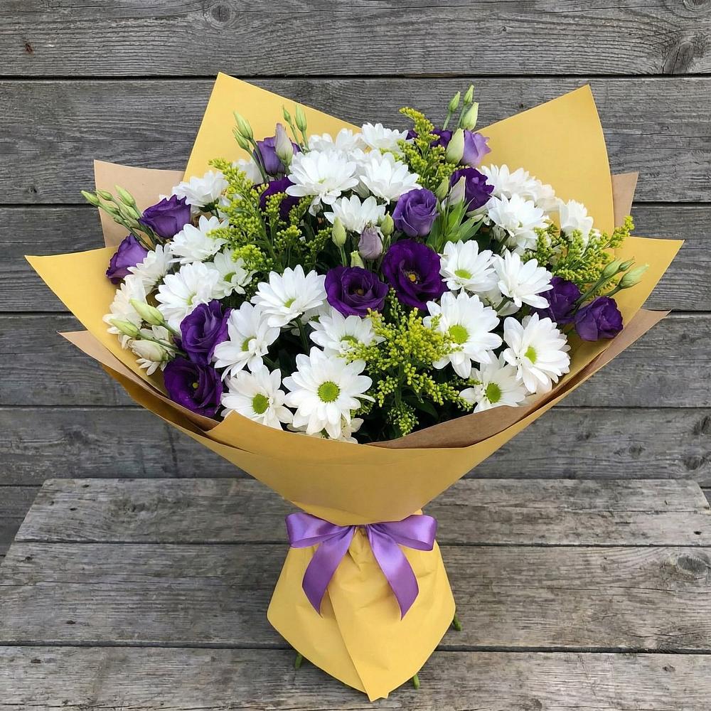Букет цветов из: Ирисы, Хризантемы и Ромашки в Преградном