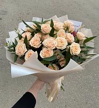 Букет Кремовые розы Латте в Преградном