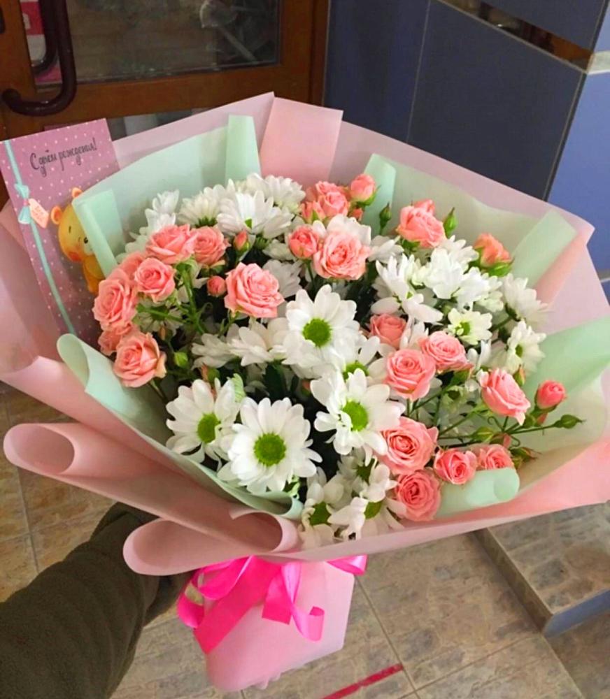 Букет цветов из: Розы и Хризантемы в Преградном