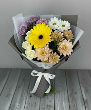Букет цветов из:  Розы, Герберы и Хризантемы в Преградном