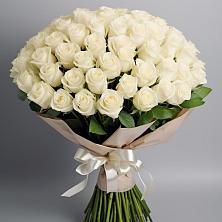 Букет 101 беля роза Белоснежка в Преградном