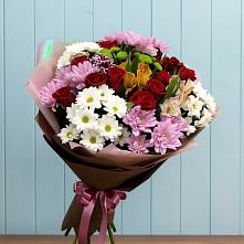 Букет цветов из:  Розы, Хризантемы и Альстромерии в Преградном