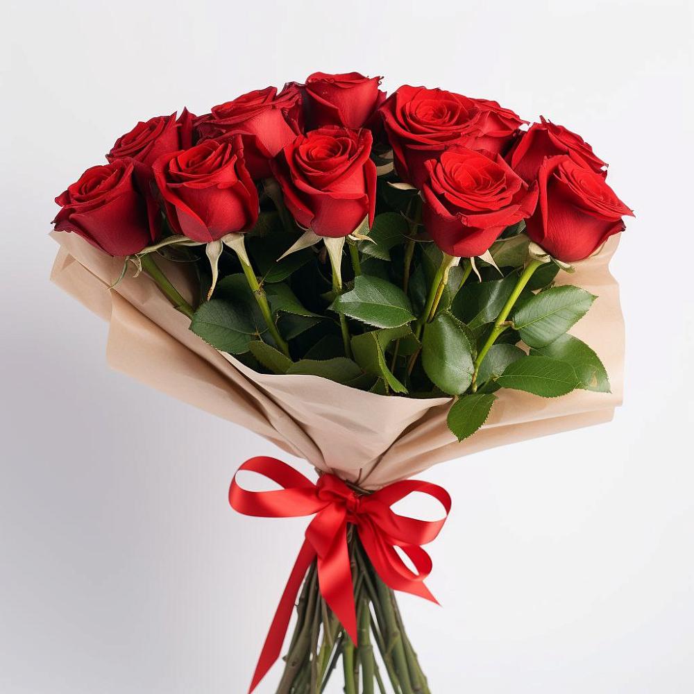 Букет 11 Красных роз Эдлесс Лав в Преградном