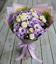 Букет цветов из:  Хризантемы и Розы #REPLACE_PRED# Преградном